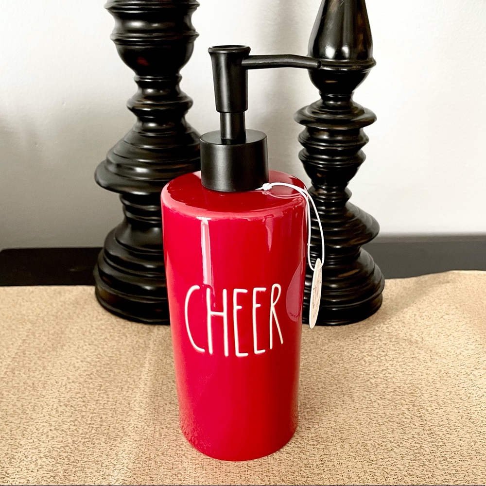 🆕Rae Dunn Ceramic CHEER Soap Pump Dispenser